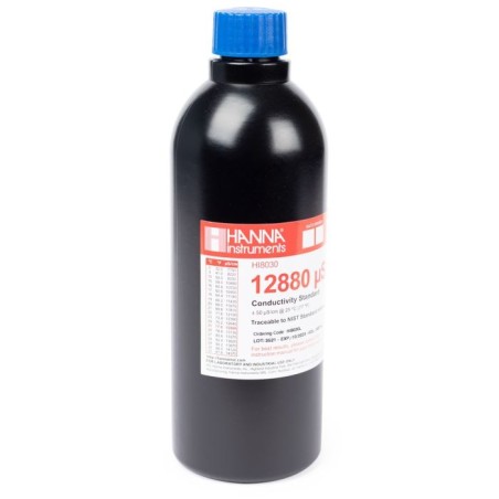Hanna HI8030L 12880 µS/cm Conductivity Standard, 500 mL, Certificate of Analysis | EnvMart