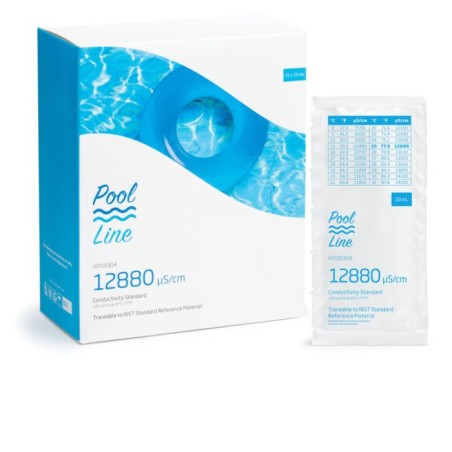 Hanna HI700304P 12880 µS/cm Conductivity Standard Sachets, 25 x 20 mL Calibration | EnvMart