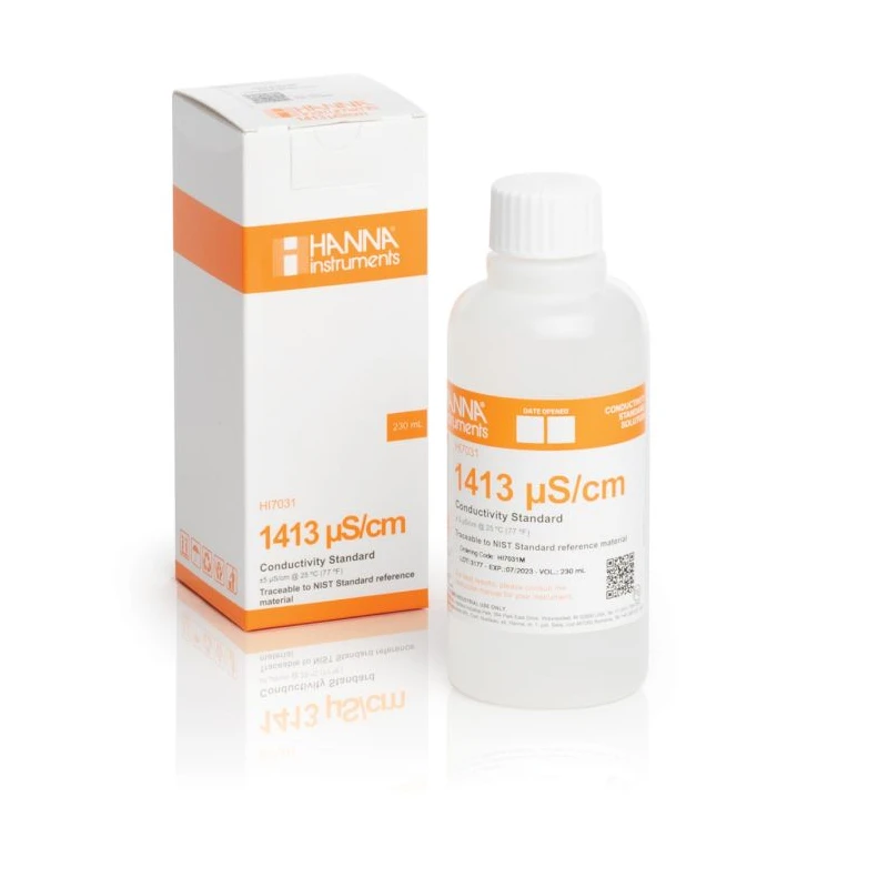 Hanna HI7031M 1413 µS/cm Conductivity Standard Solution 230 mL | EnvMart