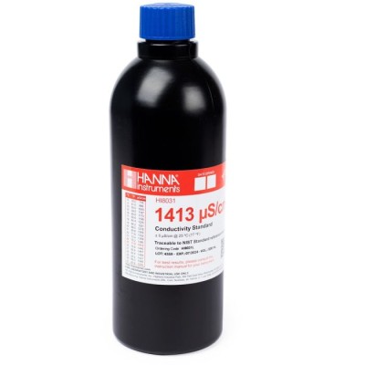 HI8031L 1413 µS/cm Conductivity Standard Solution 500 mL with Certificate of Analysis | EnvMart
