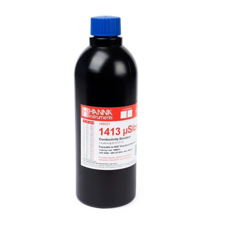 HI8031L 1413 µS/cm Conductivity Standard Solution 500 mL with Certificate of Analysis | EnvMart