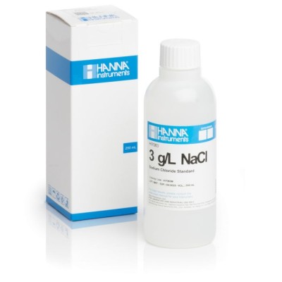 3.0 g/L NaCl Standard Solution 230 mL HI7083M for Salinity Meter Calibration | EnvMart