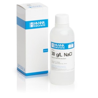 Hanna HI7081M 30 g/L NaCl Standard Solution 230 mL for Salinity Meter & ISE Calibration | EnvMart