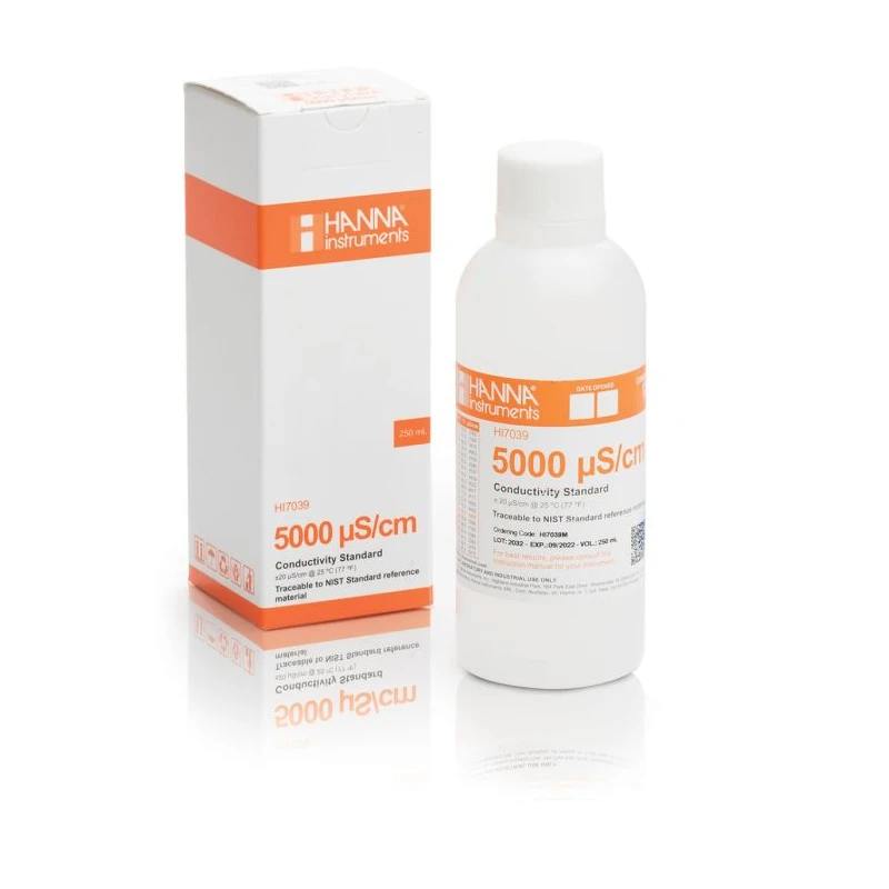 5000 µS/cm Conductivity Standard Solution HI7039M, 230 mL | Laboratory Calibration | EnvMart