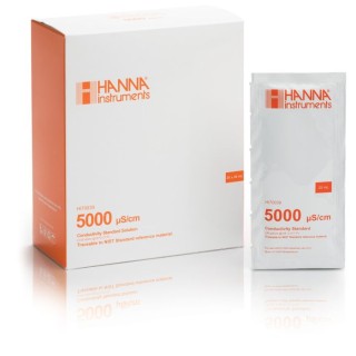 5000 µS/cm Conductivity Standard Solution HI70039P, 25x20mL Sachets Calibration | EnvMart