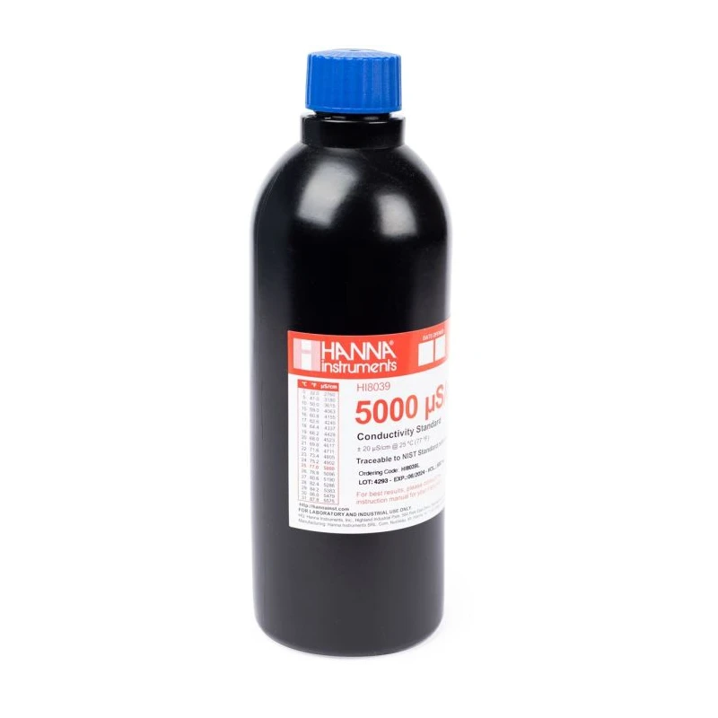 Hanna Instruments HI8039L 5000 µS/cm Conductivity Standard Solution 500 mL | EnvMart
