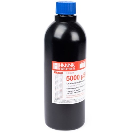 Hanna Instruments HI8039L 5000 µS/cm Conductivity Standard Solution 500 mL | EnvMart