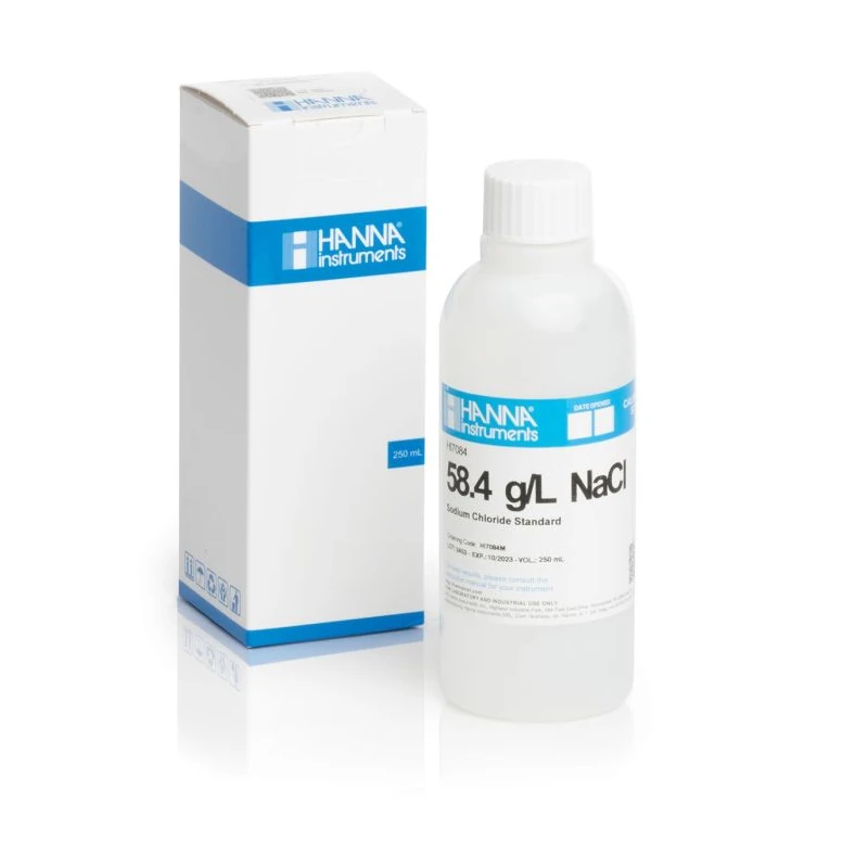 Hanna HI7084M 58.4 g/L NaCl Standard Solution 230 mL – Calibration Solution | EnvMart