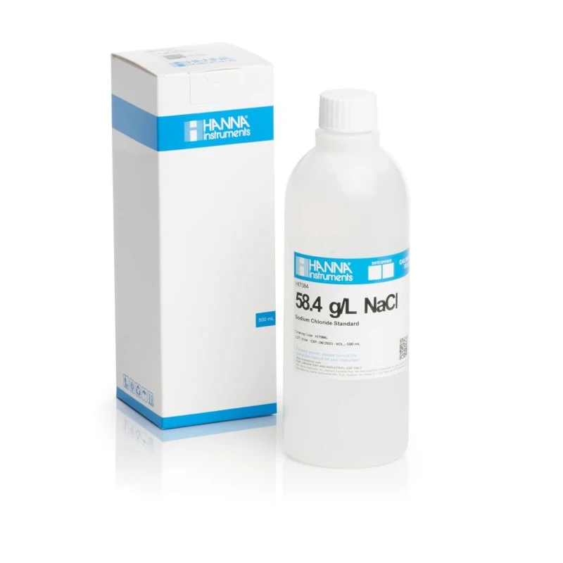 Hanna HI7084L 58.4 g/L NaCl Standard Solution 500 mL | Laboratory Calibration Solution | EnvMart