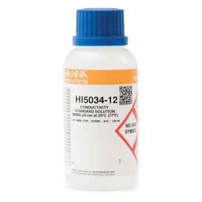 Hanna HI5034-12 80,000 µS/cm Conductivity Standard Solution 120 mL | EnvMart