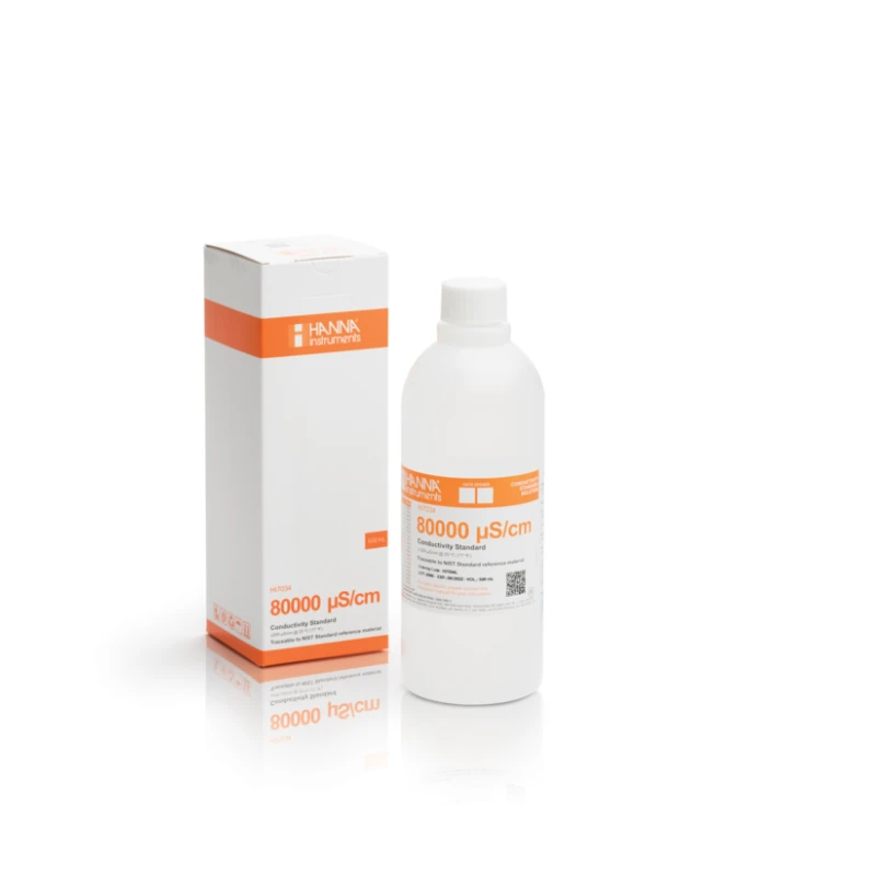 Hanna HI7034/1L 80000 µS/cm Conductivity Standard Solution 1 L NIST Traceable | EnvMart