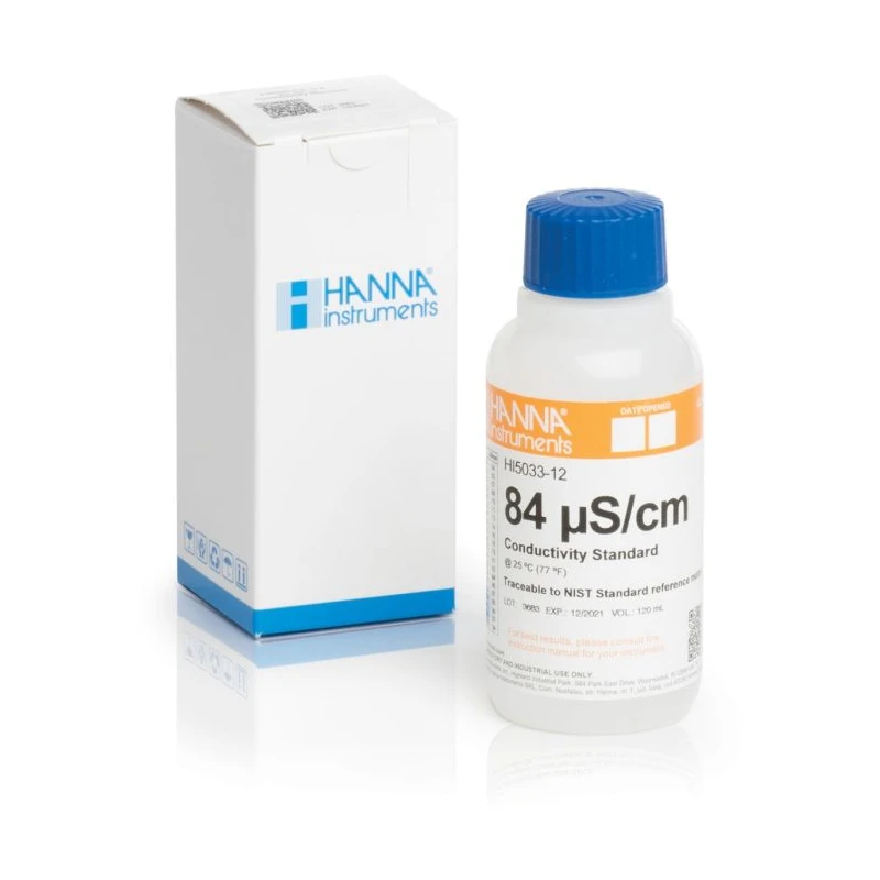 Hanna HI5033-12 84 µS/cm Conductivity Standard Solution 120 mL | EnvMart