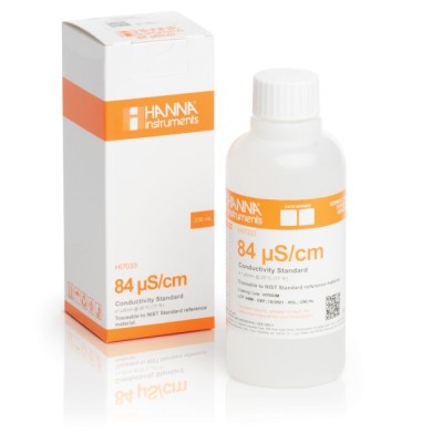 Hanna HI7033M 84 µS/cm Conductivity Standard 230 mL Calibration Solution | EnvMart