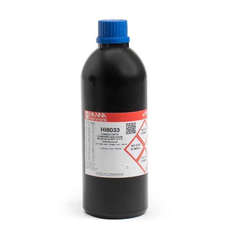 Hanna HI8033L 84 µS/cm Conductivity Standard Solution 500 mL | EnvMart