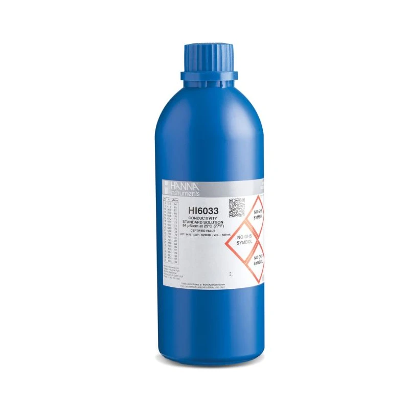 Conductivity EC Calibration Standard Solution 84 µS/cm at 25°C, 500 mL, Certificate of Analysis | EnvMart