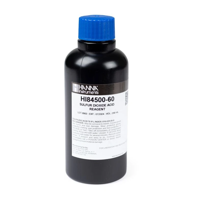 Acid Reagent for Free and Total Sulfur Dioxide HI84500-60, 230 mL, Titrator Reagent | EnvMart