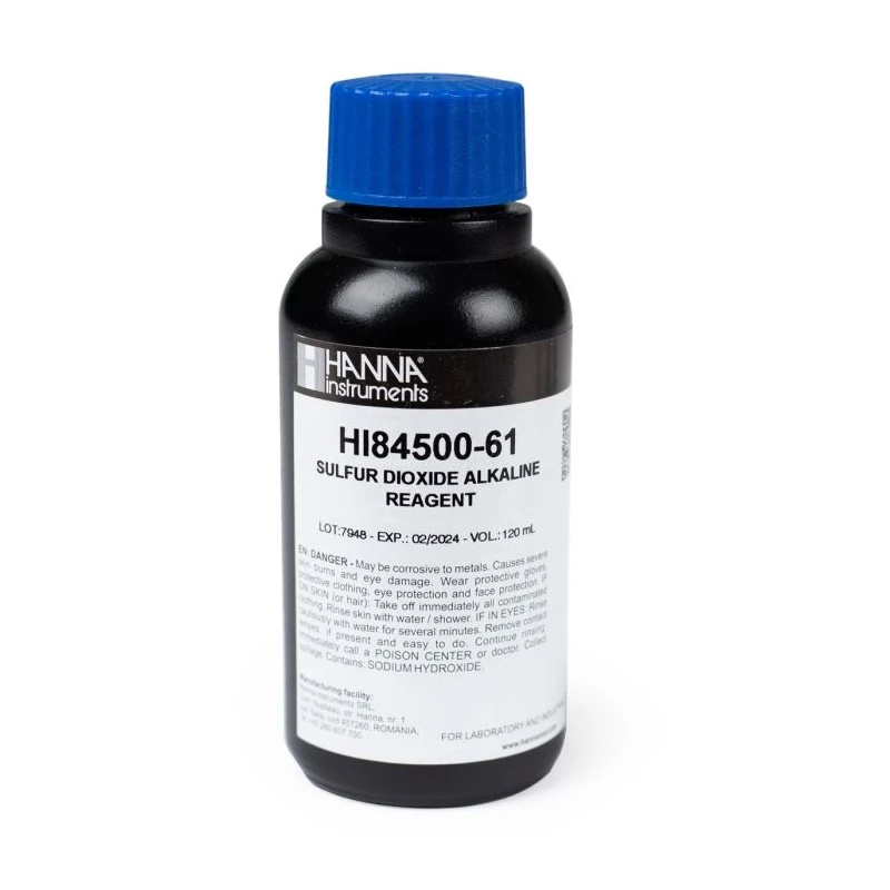 HI84500-61 Alkaline Reagent for Total Sulfur Dioxide, 120 mL Bottle, Wine Analysis | EnvMart
