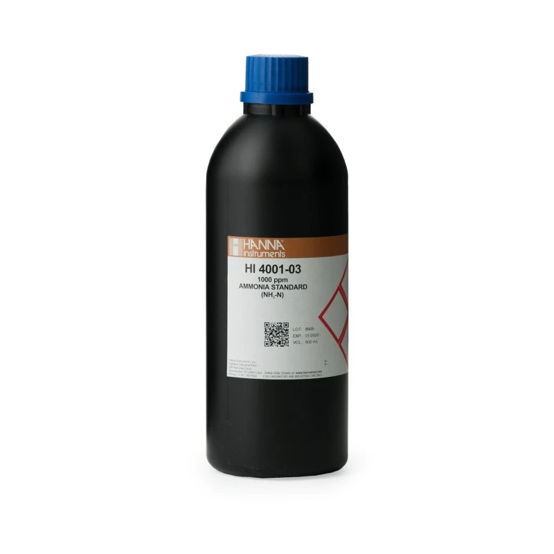 Hanna HI4001-03 Ammonia ISE 1000 ppm Standard Solution 500 mL | EnvMart