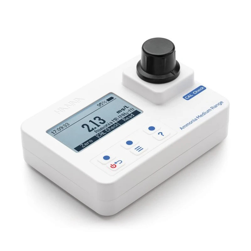 Ammonia MR Portable Photometer HI97715 Meter Only, 0.00–10.00 mg/L, CAL Check | EnvMart