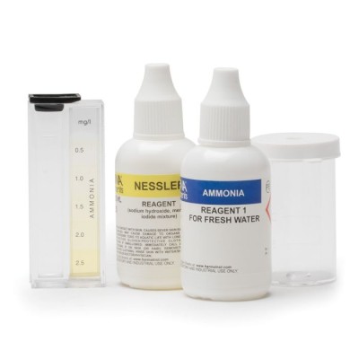 Ammonia Test Kit for Fresh Water HI3824, 0.0–2.5 mg/L, Nessler Method, 25 Tests | EnvMart