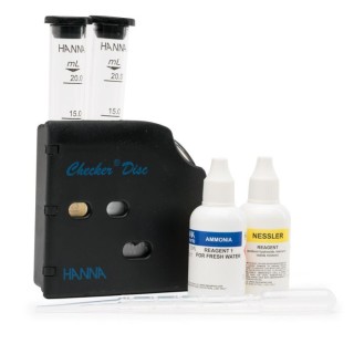 Ammonia Test Kit for Fresh Water HI38049, Checker Disc, Nessler Method, 100 Tests | EnvMart