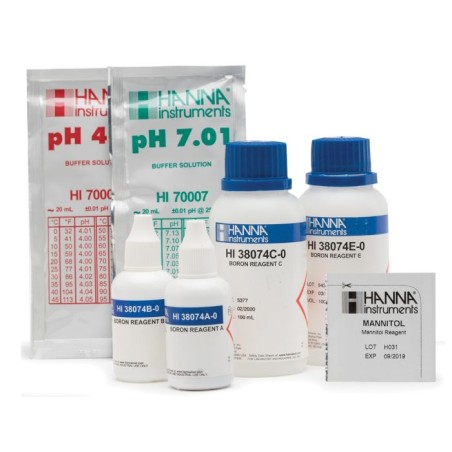 Boron Chemical Test Kit Replacement Reagents HI38074-100, 100 Tests, Boric Acid Method | EnvMart