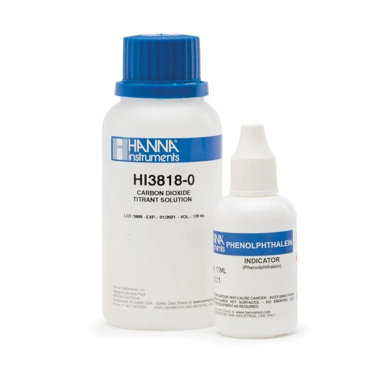 HI3818-100 Carbon Dioxide Test Kit Replacement Reagents, Phenolphthalein Method, 110 Tests | EnvMart