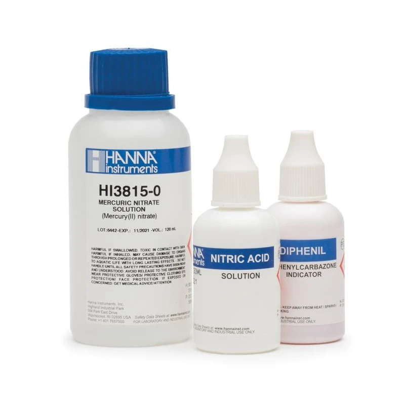 Chloride Test Kit Replacement Reagents HI3815-100, Mercuric Nitrate, 110 Tests | EnvMart