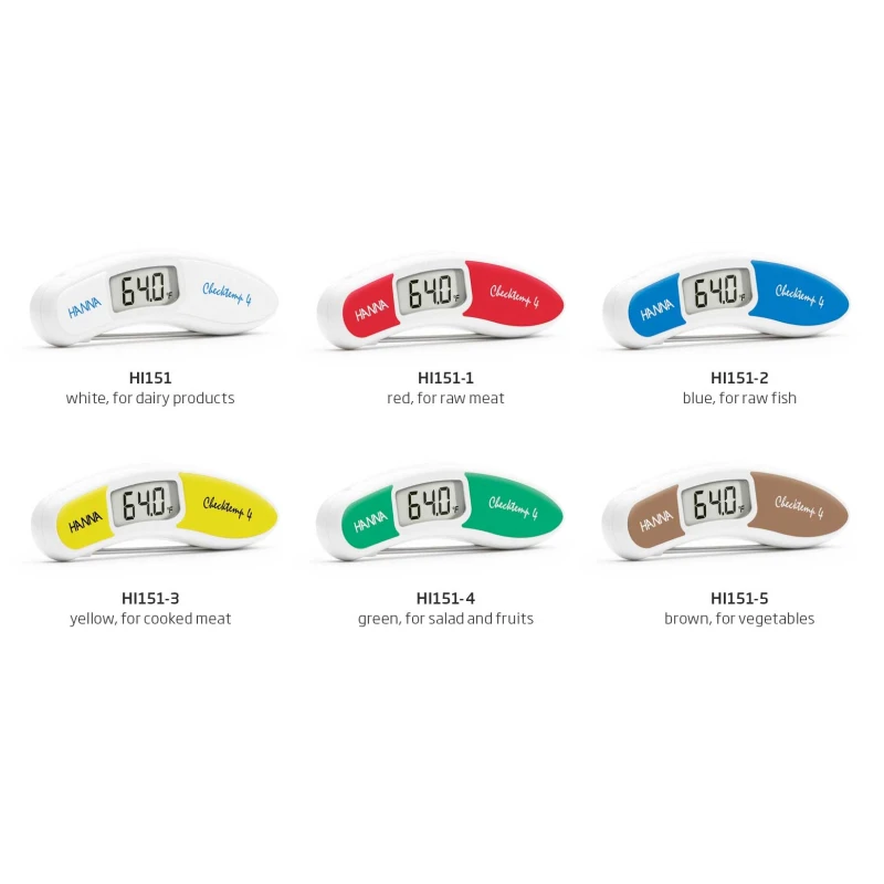 Checktemp® 4 Folding Thermistor Thermometer HI151-2 for Raw Fish, Waterproof, IP67 | EnvMart