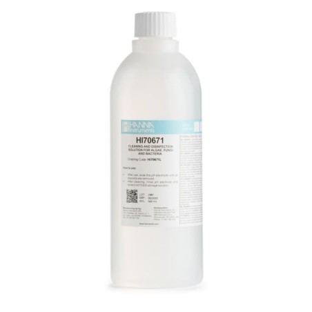 Cleaning & Disinfection Solution HI70671L for Algae, Fungi, Bacteria, 500 mL pH Electrode Cleaner | EnvMart