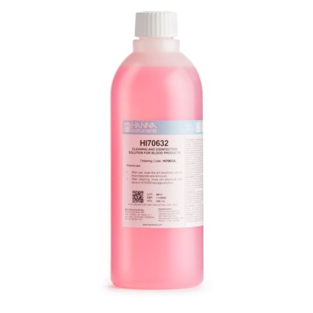 Cleaning & Disinfection Solution HI70632L, for Blood Products, 500 mL, pH Electrodes | EnvMart