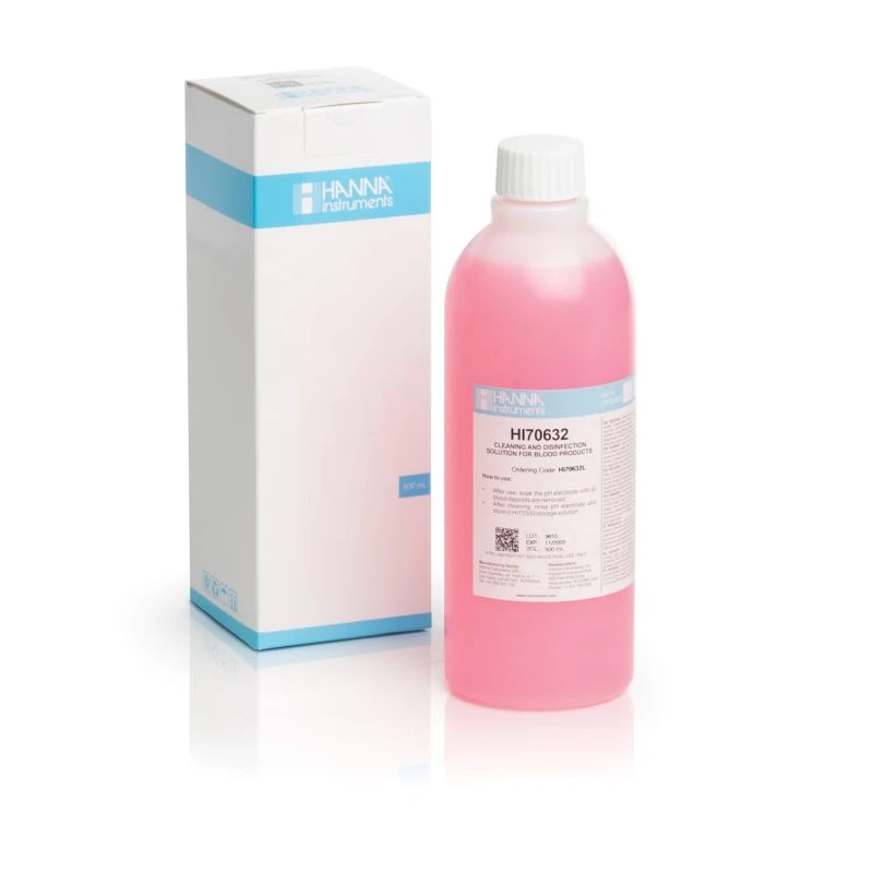 Cleaning & Disinfection Solution HI70632L, for Blood Products, 500 mL, pH Electrodes | EnvMart