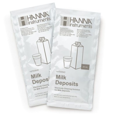 Hanna HI700641P Cleaning & Disinfection Solution for Dairy Products, 25 x 20 mL Sachets | EnvMart