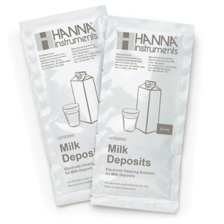 Hanna HI700641P Cleaning & Disinfection Solution for Dairy Products, 25 x 20 mL Sachets | EnvMart