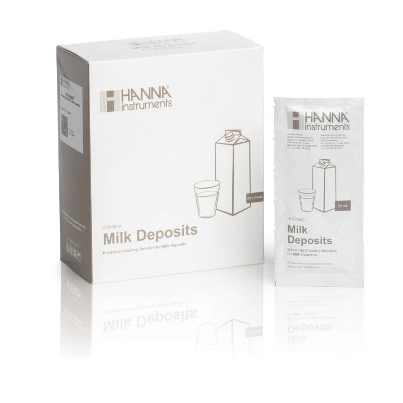 Hanna HI700641P Cleaning & Disinfection Solution for Dairy Products, 25 x 20 mL Sachets | EnvMart