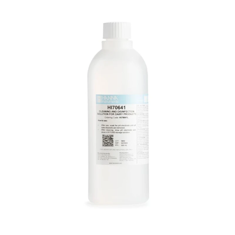 Hanna HI70641L Dairy pH Electrode Cleaning Solution 500 mL | EnvMart
