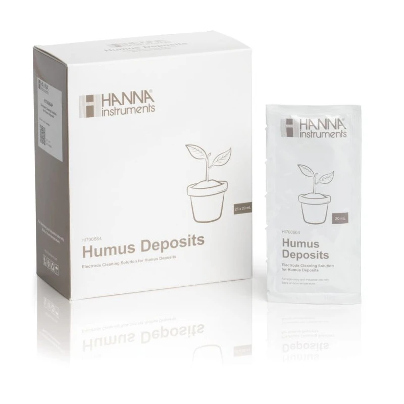 Hanna HI700664P Alkaline Cleaning Solution for Humus Deposits, pH Electrodes, 25 x 20 mL | EnvMart