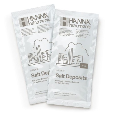 Hanna HI700670P Cleaning Solution for Salt Deposits, 25 x 20 mL Sachets | EnvMart