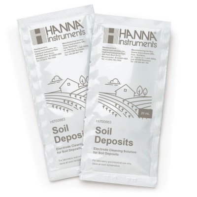 Hanna HI700663P Cleaning Solution for Soil Deposits, 25 x 20 mL Sachets | EnvMart