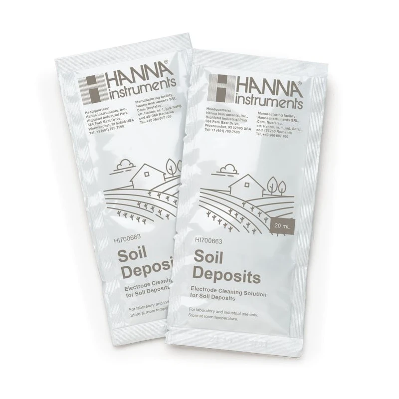 Hanna HI700663P Cleaning Solution for Soil Deposits, 25 x 20 mL Sachets | EnvMart