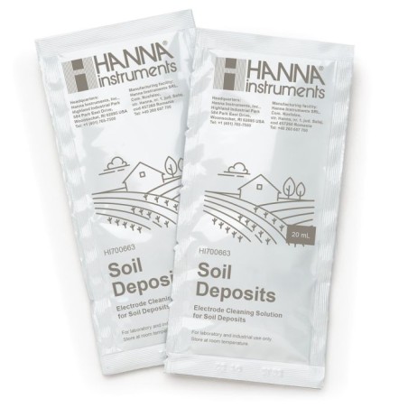 Hanna HI700663P Cleaning Solution for Soil Deposits, 25 x 20 mL Sachets | EnvMart