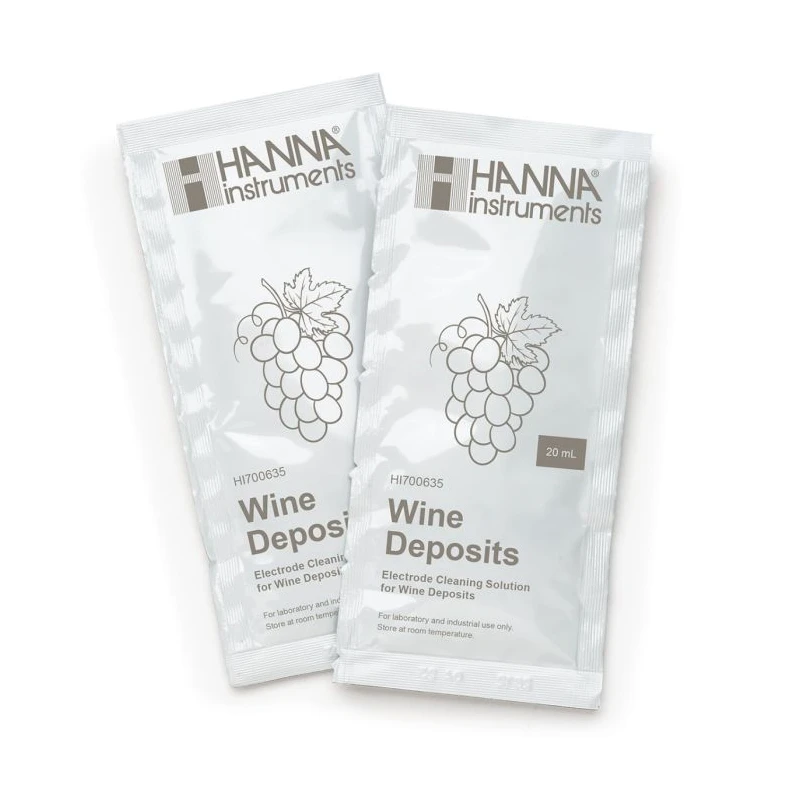 Cleaning Solution for Wine Deposits, 25 x 20 mL Sachets, HI700635P pH Electrode Cleaner | EnvMart