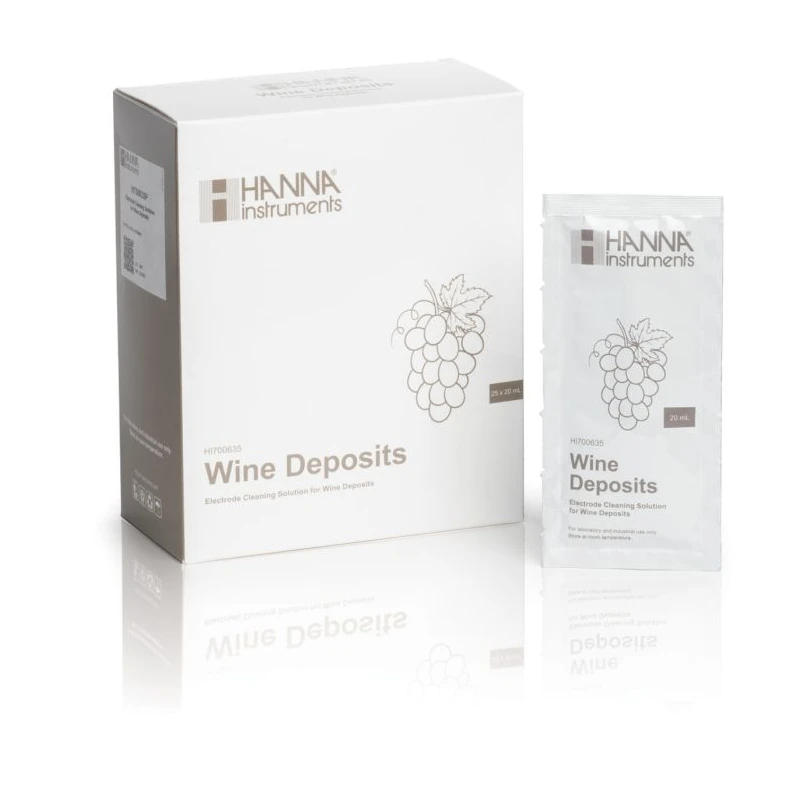 Cleaning Solution for Wine Deposits, 25 x 20 mL Sachets, HI700635P pH Electrode Cleaner | EnvMart