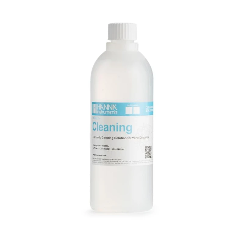 Hanna HI70635L Cleaning Solution for Wine Deposits, 500 mL Bottle | EnvMart