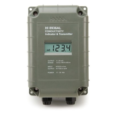 HI8936 Conductivity Transmitter with LCD, Four-Ring Probe, 0.00–19.99 mS/cm | EnvMart
