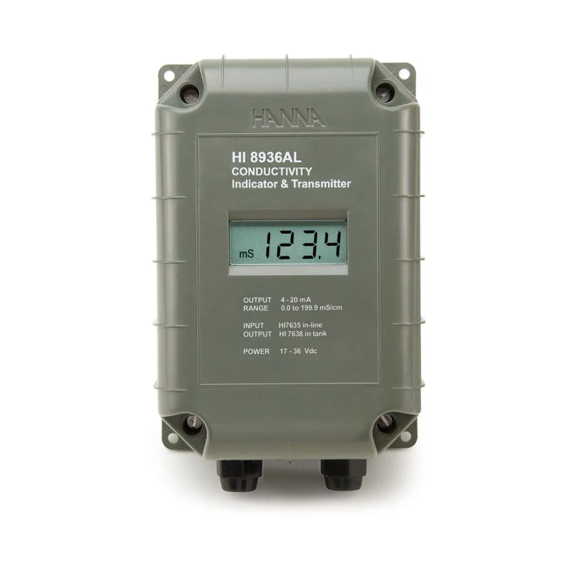 Hanna HI8936CLN Conductivity Transmitter, 0-1999 µS/cm, Four-Ring Probe, LCD | EnvMart