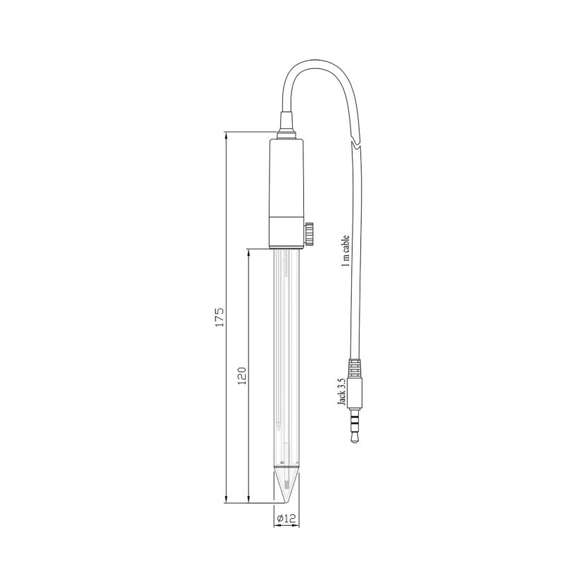 Hanna Instruments HI10530 Digital pH Electrode for Semi-Solids, Triple Ceramic Junction, Glass Body | EnvMart