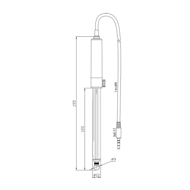 Digital Glass Body pH Electrode HI11311, Double Junction, Temp Sensor | EnvMart