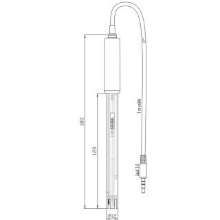 Hanna Digital PEI Body pH Electrode with Matching Pin for Field Applications - HI12301