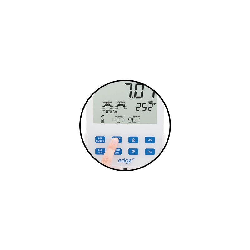 Hanna edge® HI2002 pH/ORP Meter, 5-Point Calibration, Touch Keypad | EnvMart